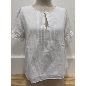 Madewell cotton lightweight shirt white flowers large